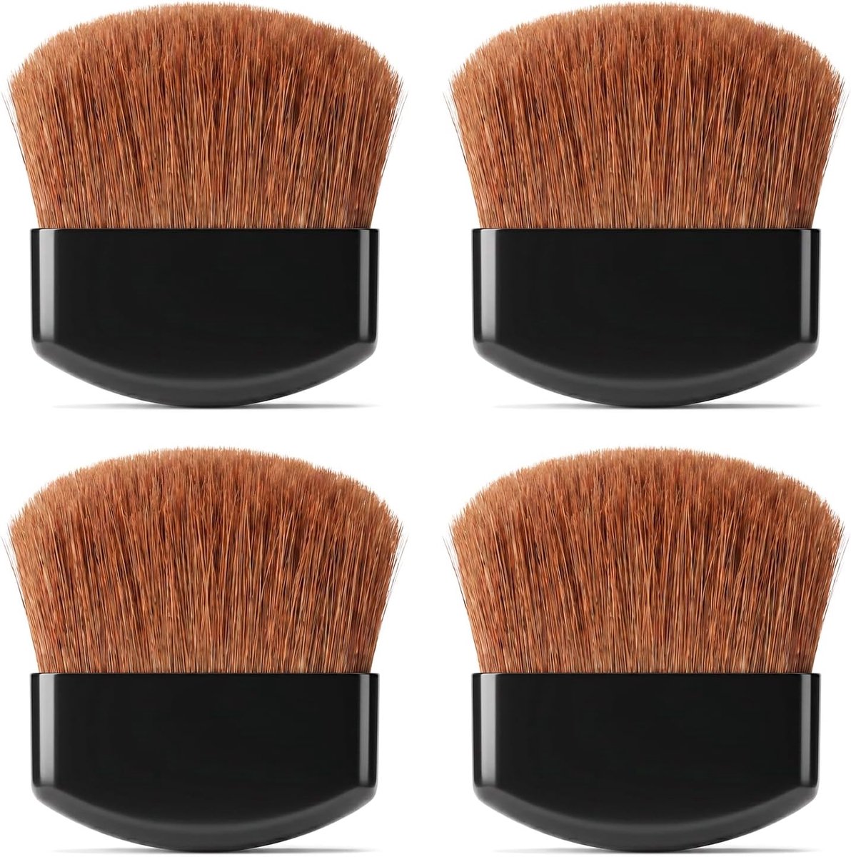 Rougekwasten 4 stuks - Platte poederkwast - Draagbaar en compact - Professioneel resultaat - ShopVlot