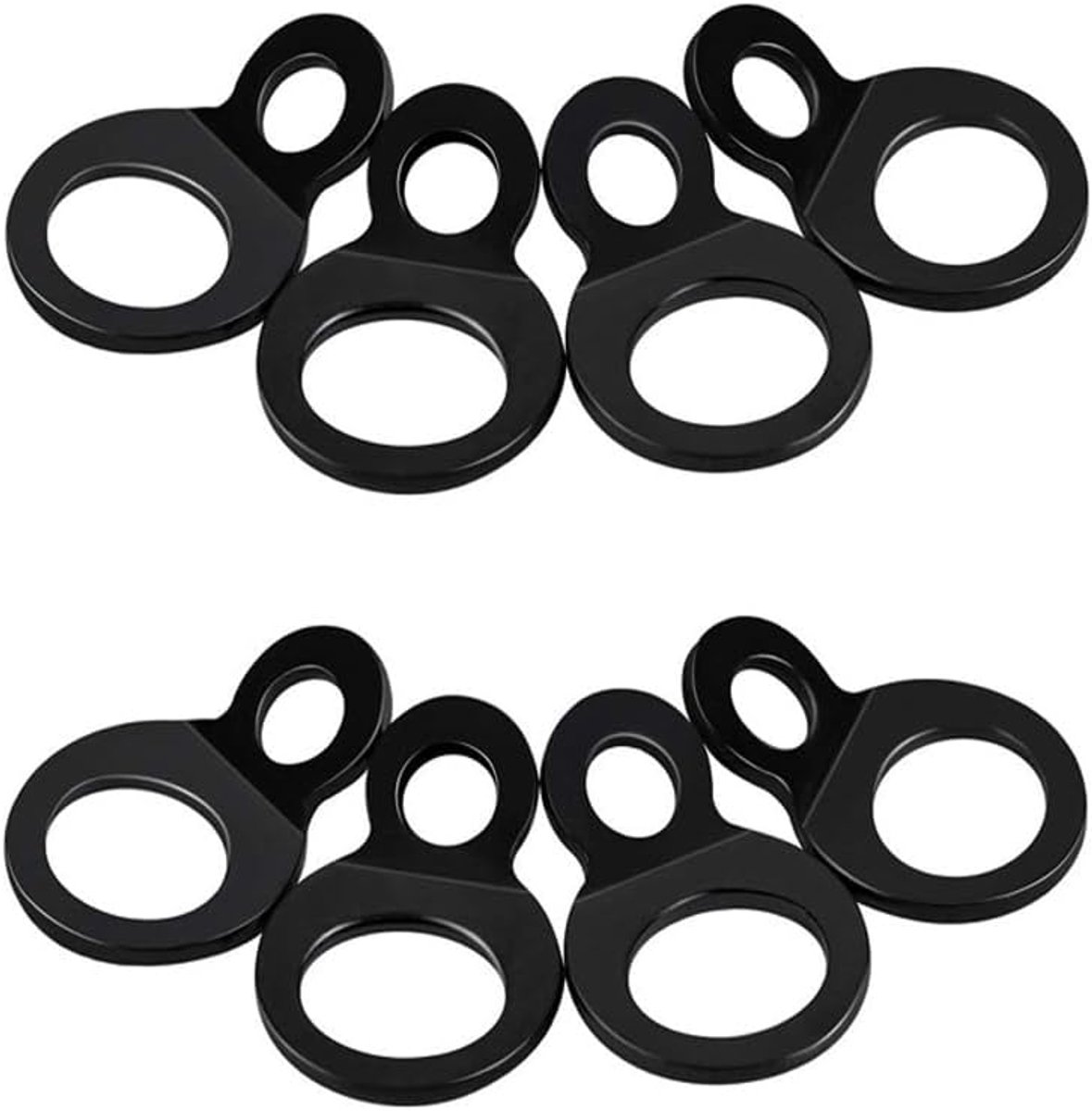 Sjorringen 8 stuks - roestvrij staal - zwarte coating - veilige bevestiging - ShopVlot