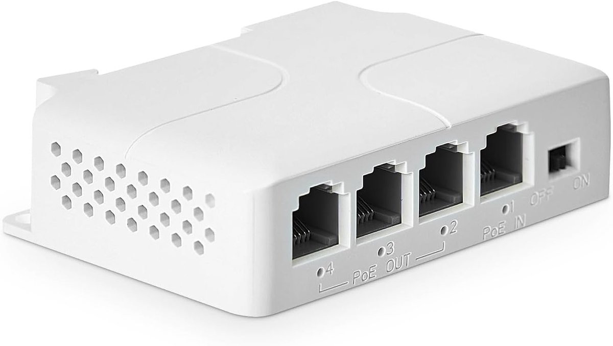 PoE extender 4 poorten - 3 PoE uitgangen - 10/100Mbps snelheid - ideaal voor netwerkuitbreiding - ShopVlot