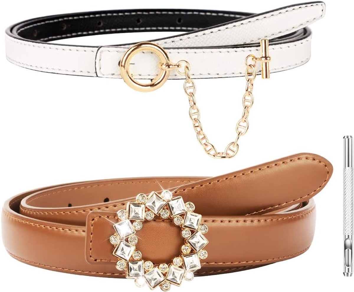 Damesriem 2-pack - Echt leer - Verstelbaar - Ideaal voor elke outfit - ShopVlot