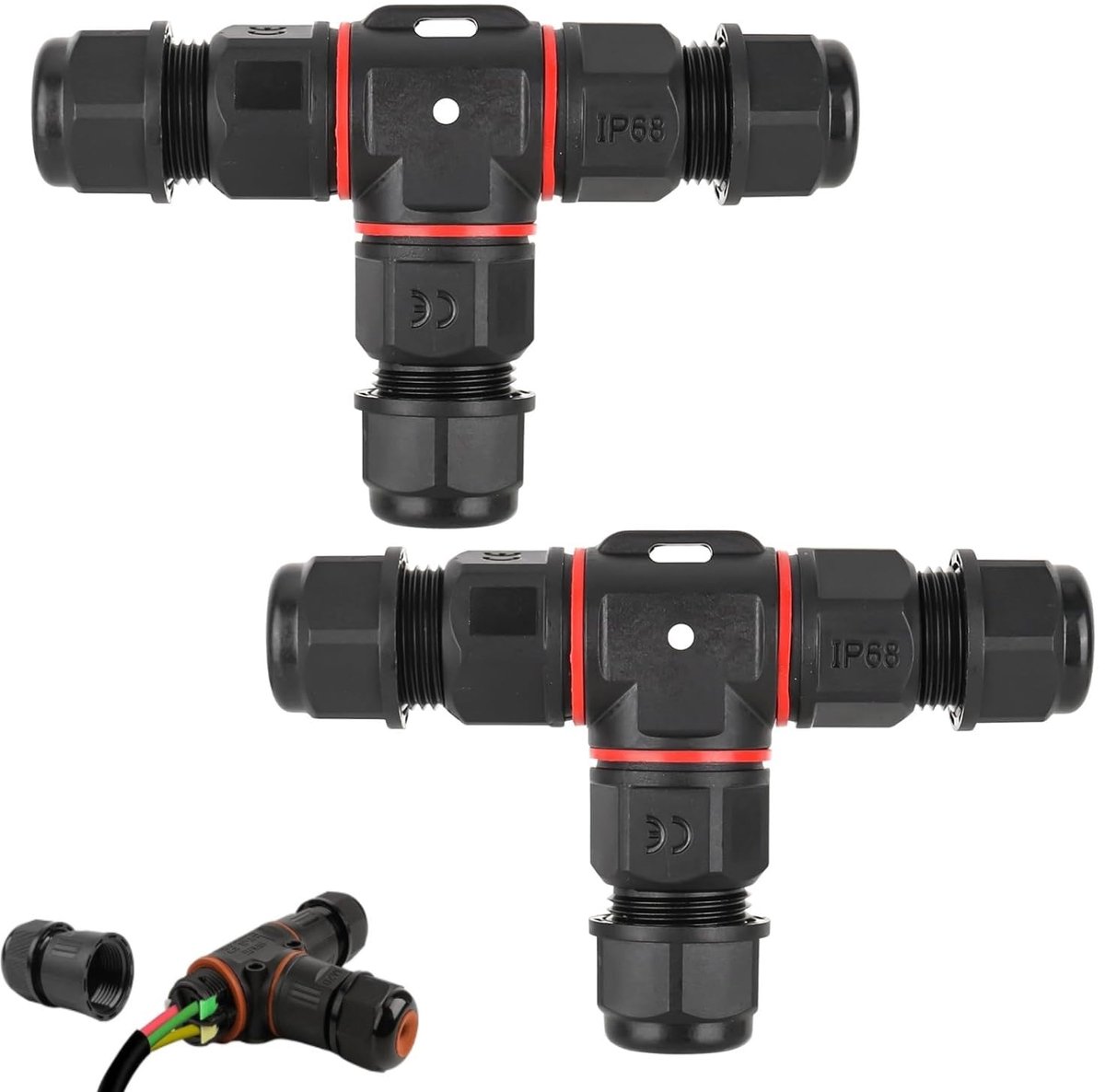 Kabelconnectoren 2-Pack - Waterproof IP68 - 2-polig Aardingskabel - Betrouwbare verbinding voor buitengebruik - ShopVlot