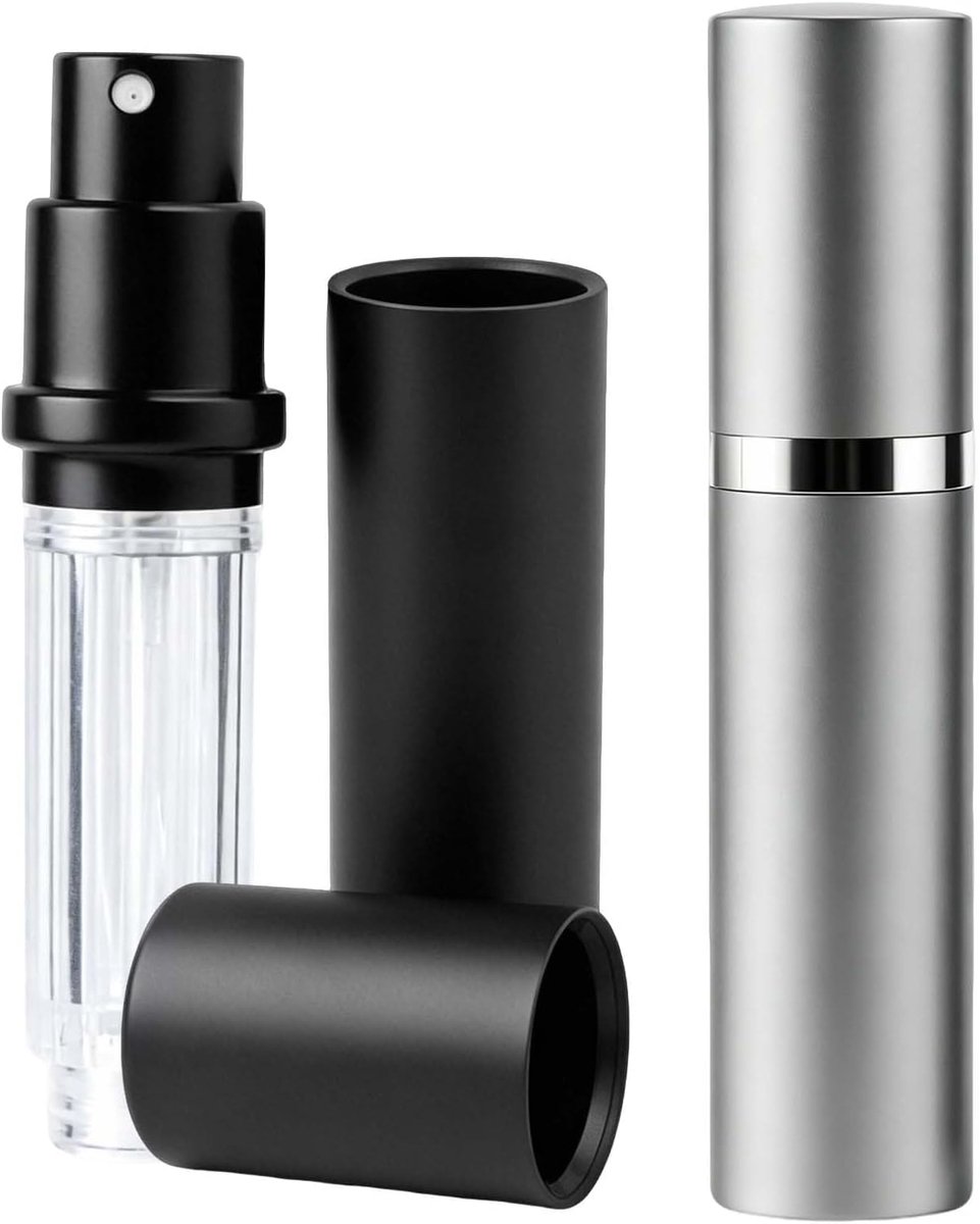 Kluz 2 stuks reisparfumverstuiver, parfumvuller, 5 ml, zakverstuiver voor parfum met beschermkap, mini-spuitfles voor - ShopVlot