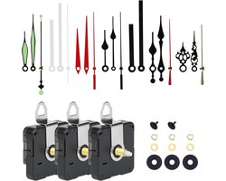 LUSEE Battery Powered Clock Mechanisms 20mm, 3 Pack Silent Quartz Movement with 7 Pairs Aluminum Clock Hands, Hands - ShopVlot