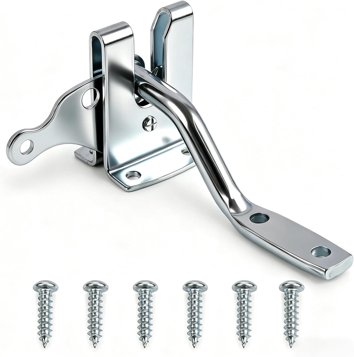 Automatic Gravity Garden Door Lock, Galvanized Steel, Stainless, Locking for Garden Doors, Fences, Wood, Chicken Coop - ShopVlot
