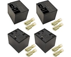 GUUZI 4pcs Power Relay SPDT PCB Type DC 12V Coil 4pins mini Power Coil Relay, Relay Contact 0~250V/30A - ShopVlot