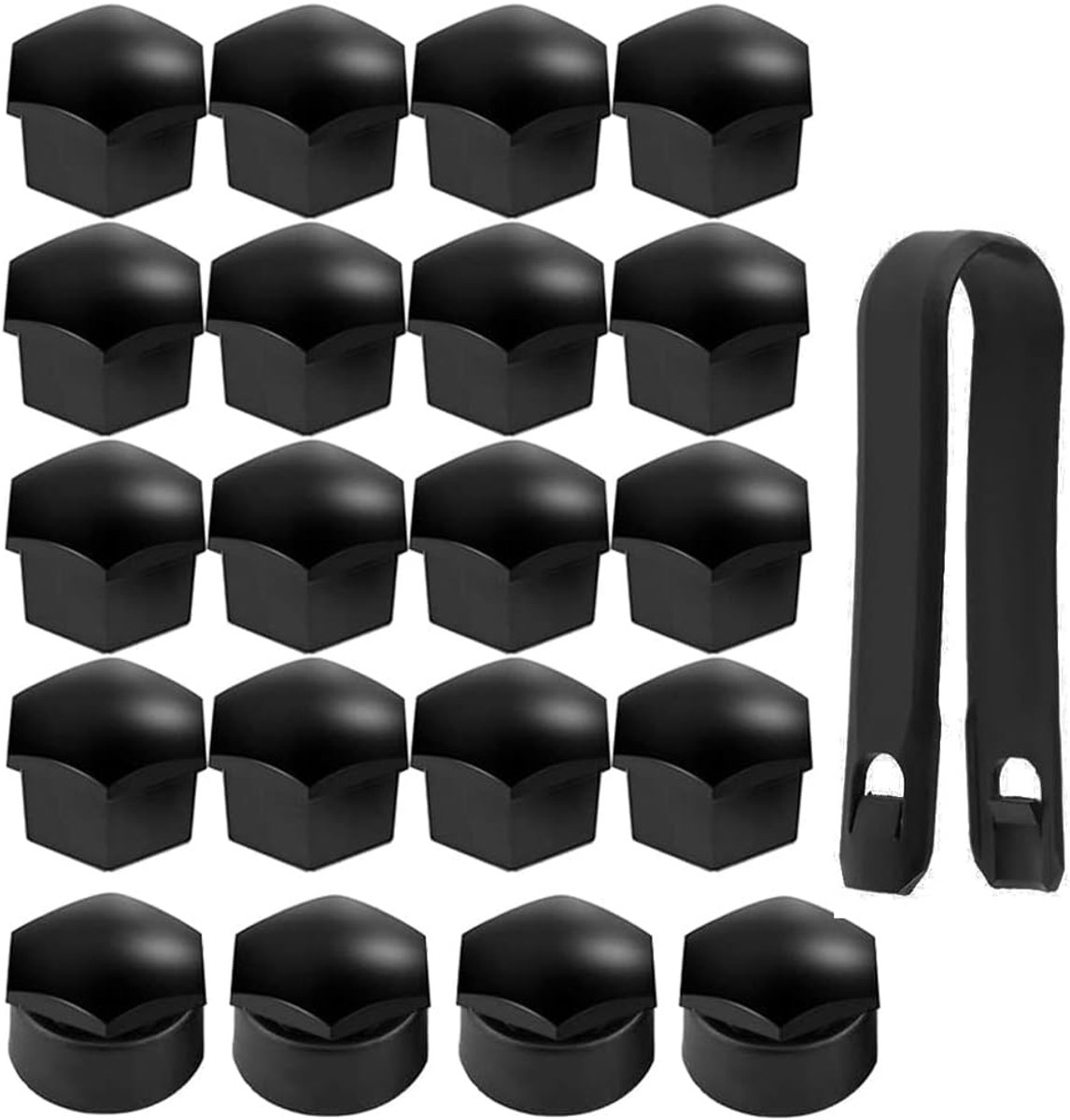 Guuzi 20pcs 17mm Black Nut Car Wheel Car Hub Screw Protection Anti-theft Cover Cap for Most Car Wheels(16pcs Wheel - ShopVlot