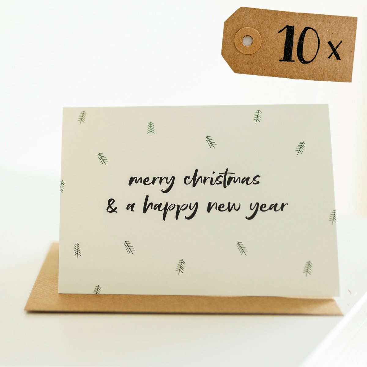 10x hippe kerstkaarten (A6 formaat) - kerst kaarten om te versturen - kaartenset - kaartjes blanco - kaartjes met tekst - luxe kerstkaarten - feestdagenkaarten - kerstkaart - wenskaarten