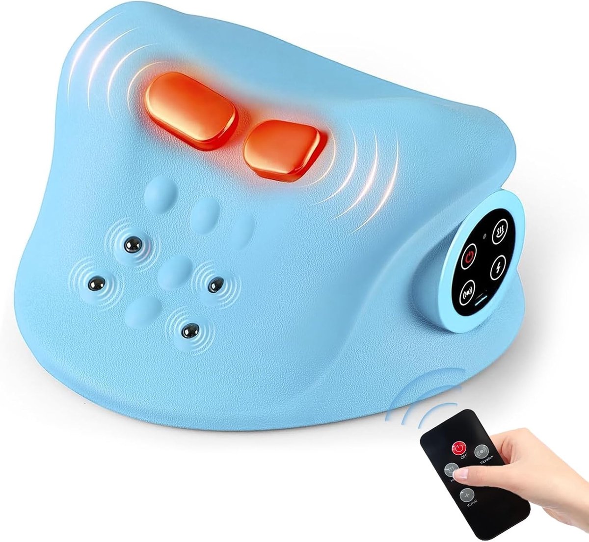 Nekmassageapparaat, 3-in-1 modi, elektrische schouderrelaxer, nekstretcher met warmte voor pijnverlichting, diep - ShopVlot