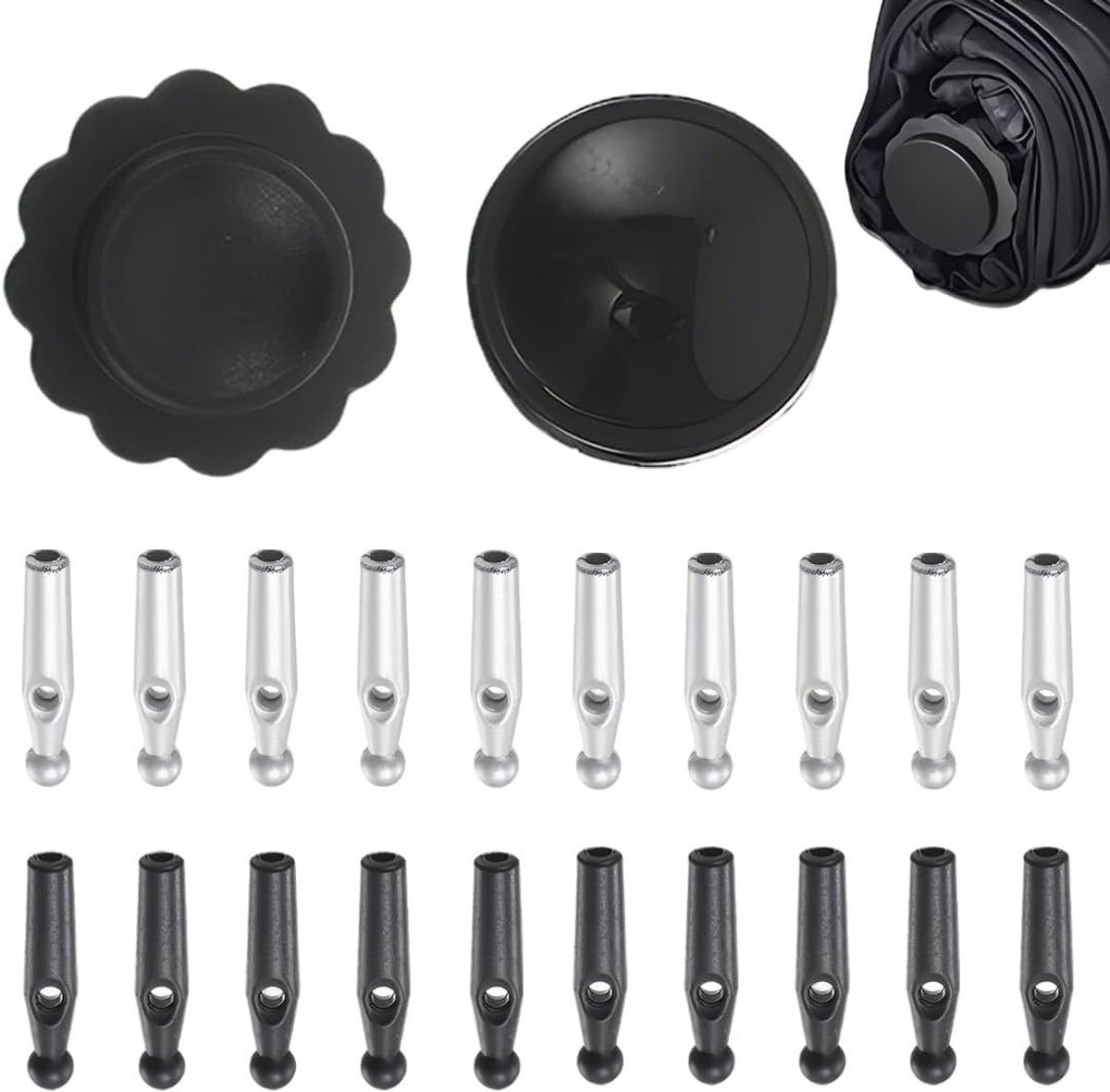 22 Pezzi Perline Ombrello Di Ricambio Kit Accessori Ombrello 2Mm Perline Di Ricambio Includendo Cappucci 8Mm+6Mm In - ShopVlot