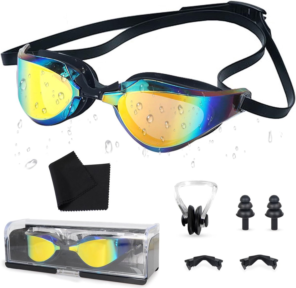 Arena Swimming Goggles for Men and Women, Diving Goggles for Adults with 1 Mirror Cloth, UV Protection, Anti-Fog - ShopVlot