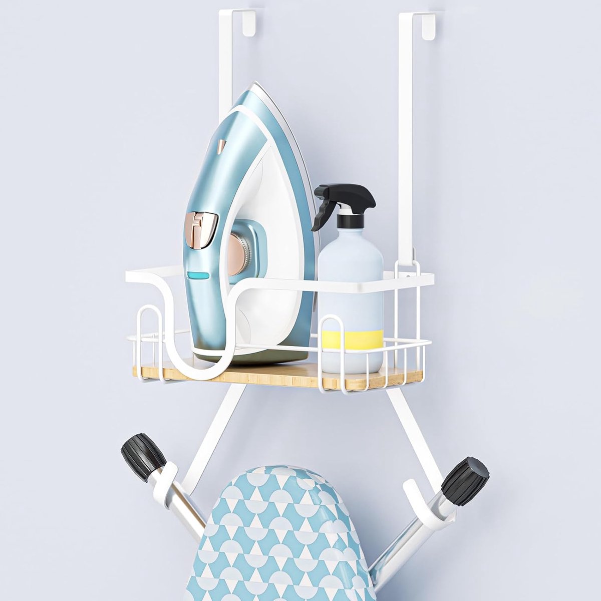 Ironing board holder, wall mounted and above the door, ironing board holder, wall mount, iron and ironing board - ShopVlot
