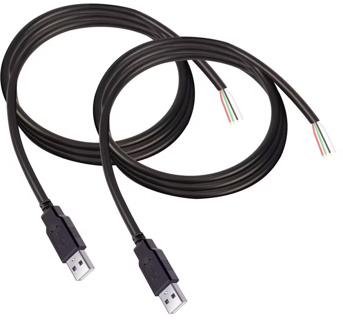 2pcs USB 2.0 Male Plug 4Pin Bare Wire 2m - ShopVlot