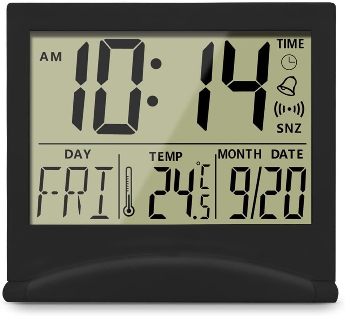 Ziyan Foldable digital alarm clock LCD electronic travel mini clock with temperature calendar display desk clock - ShopVlot