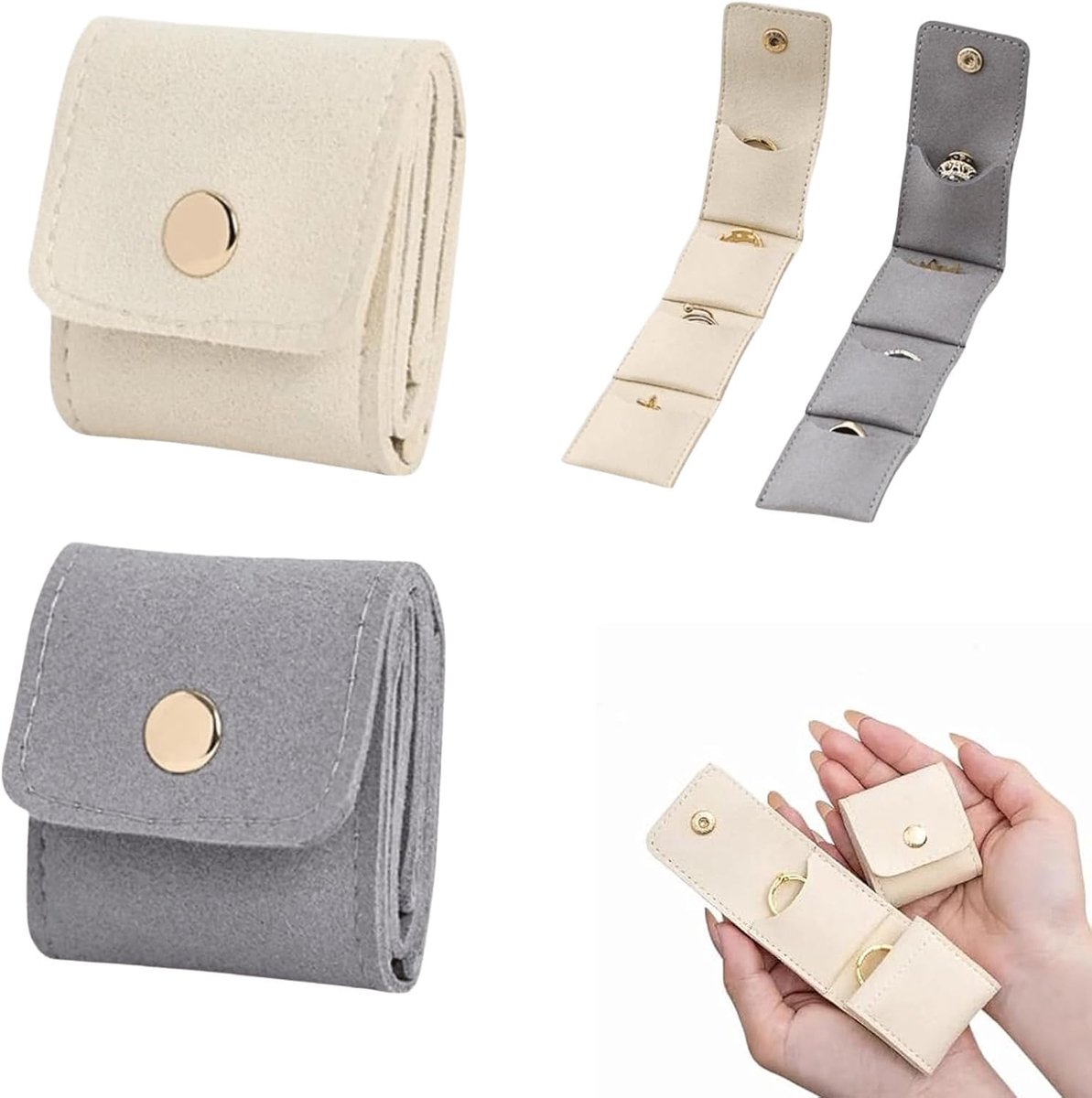 Mini Travel Bag for Jewelry – Jewelry Pouch, Safe and Foldable, Compact for Earrings, Rings and Necklaces. Ideal for - ShopVlot