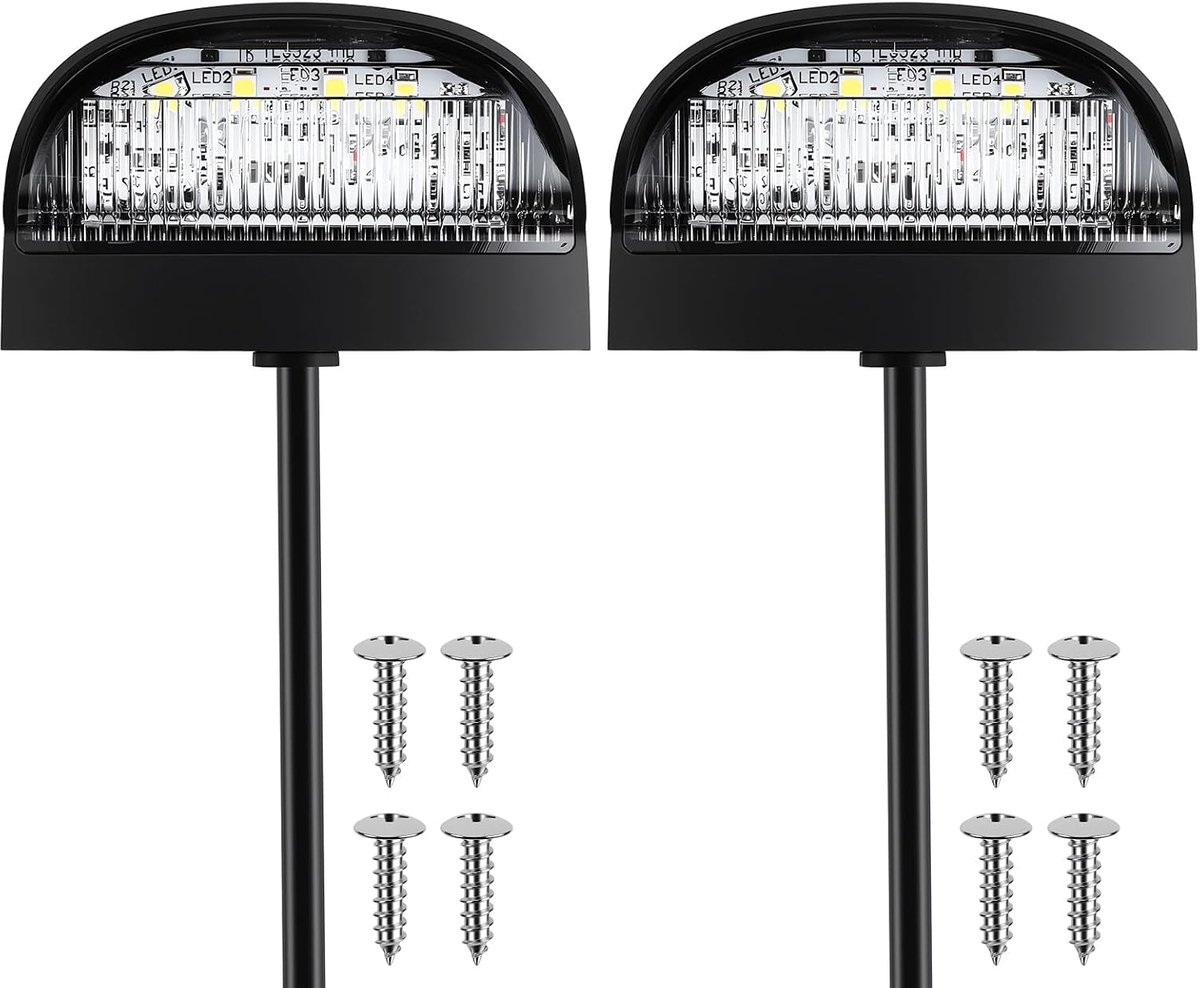 EYPINS 2 x LED License Plate Lights, Trailer, IP67, 12-24 V, E-Tested for Trailers, Trucks, Mini License Plate Lights - ShopVlot