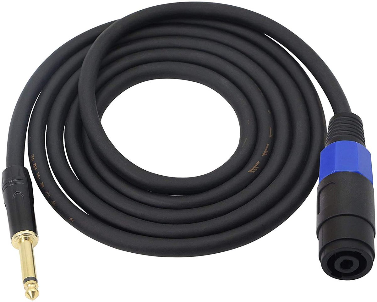 Speaker to 1/4" Mono Cable, 6.35mm TS Plug to Speakon Female Wire 14 Gauge Audio Amplifier Connection Cord for DJ/PA - ShopVlot
