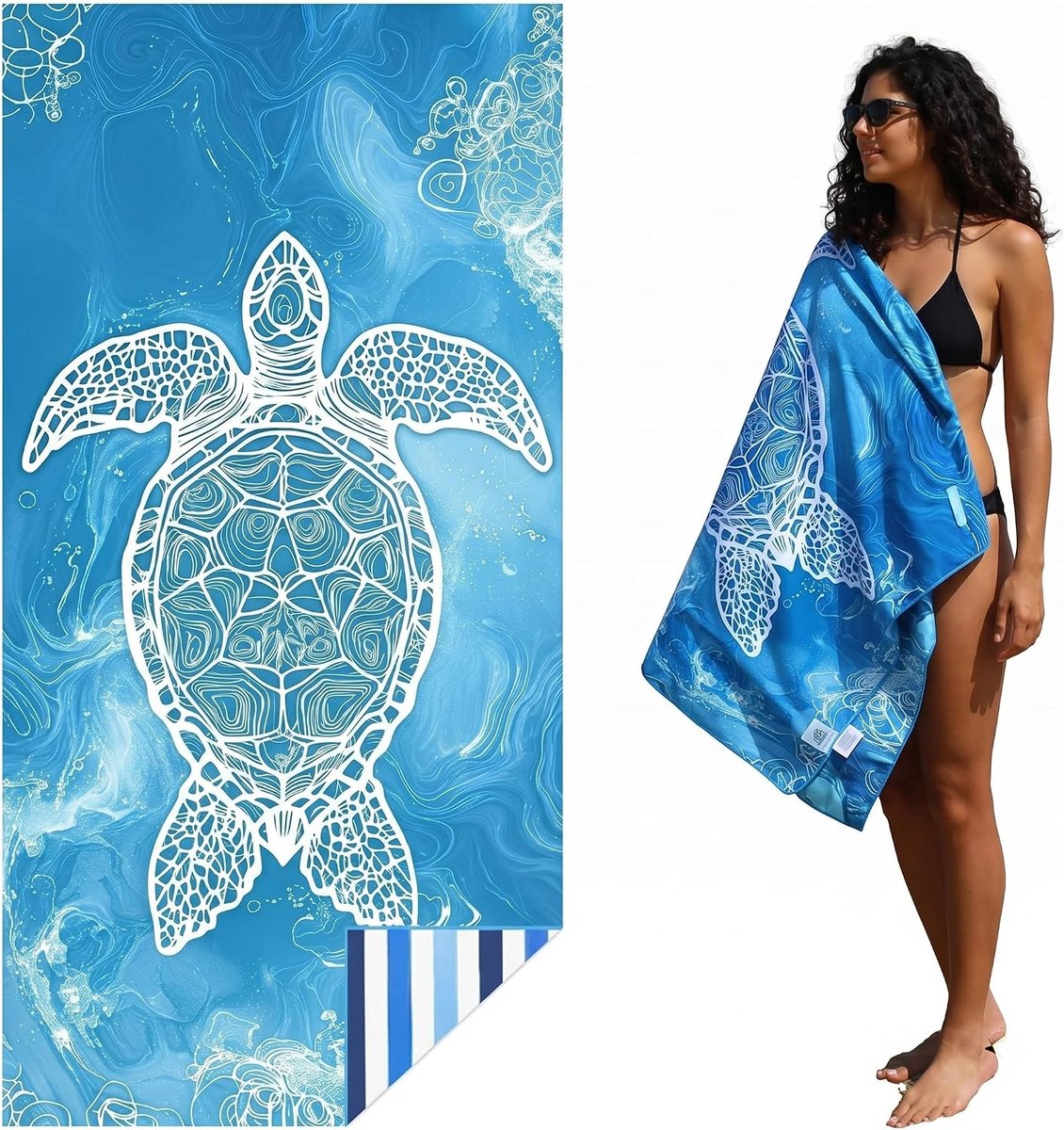 Strandhanddoek van microvezel, groot, voor heren, accessoires voor dames, zwembadhanddoek, strandhanddoek, XXL - ShopVlot