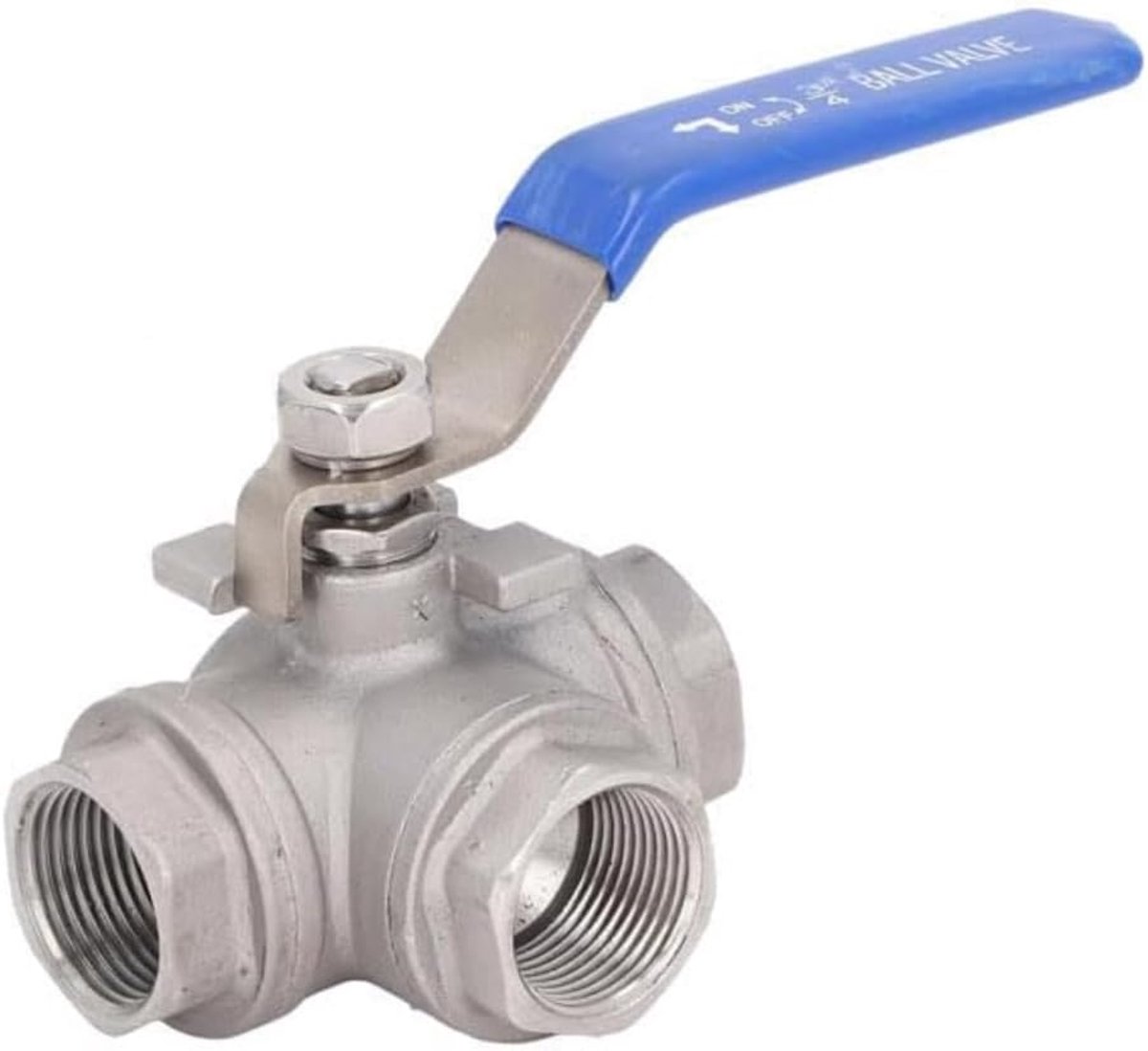 3-way ball valve, L-type 3/4 inch, 1-piece ball valve DN20, 3-way valve with lever handle, blue, easy operation - ShopVlot