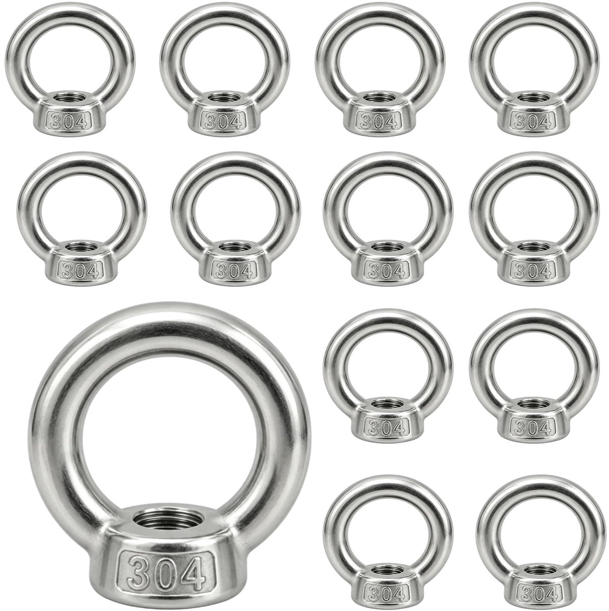 10 stuks 304 roestvrij stalen ringmoeren M12 Din582 roestbestendige oogmoer - ShopVlot