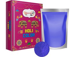 Blue 1kg Holi Gulal powder soluble in water natural festival baby shower photo shoot Rangoli colors rainbow powder - ShopVlot