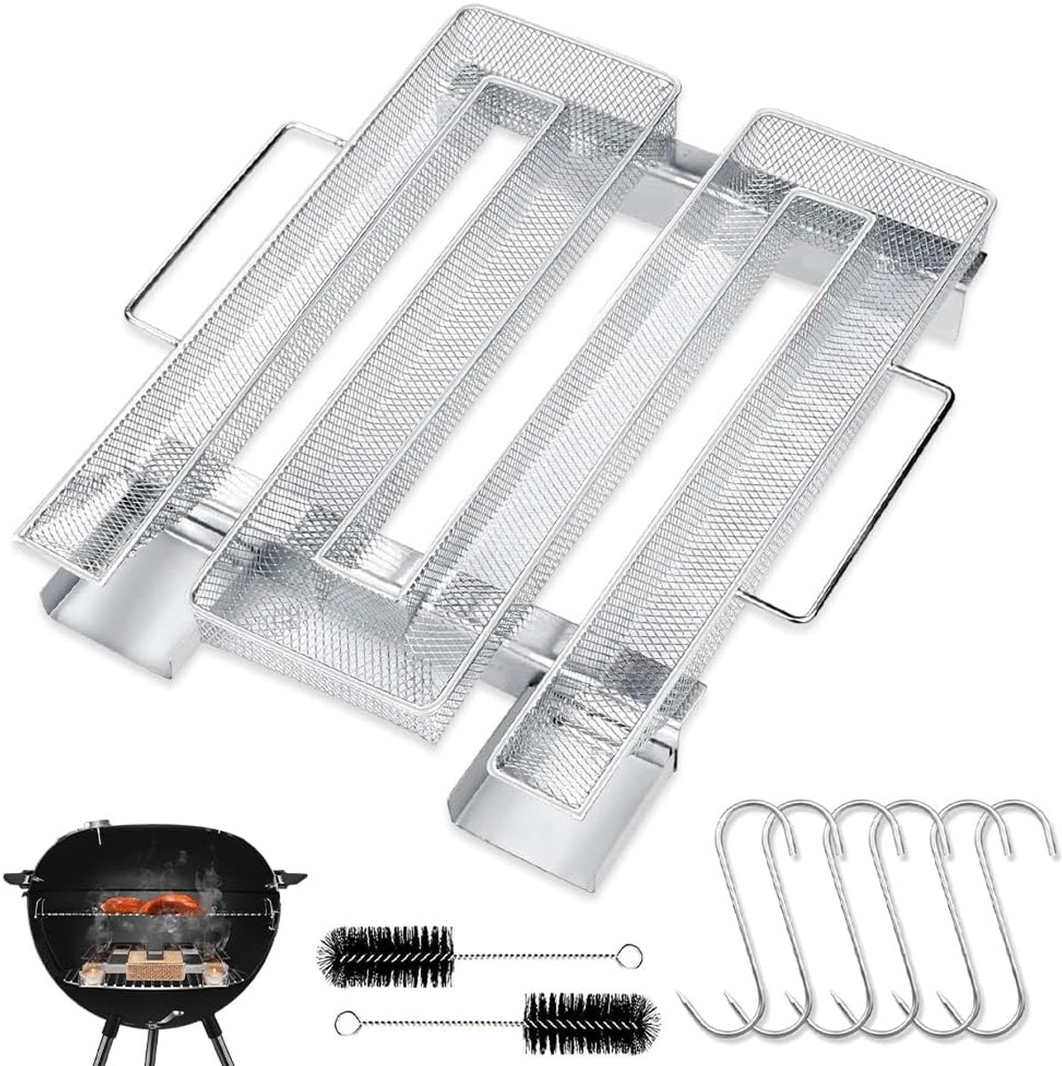 Cold smoke generator met handvat - premium roestvrij staal - efficiënt en energiezuinig - ideaal voor barbecue roken - ShopVlot