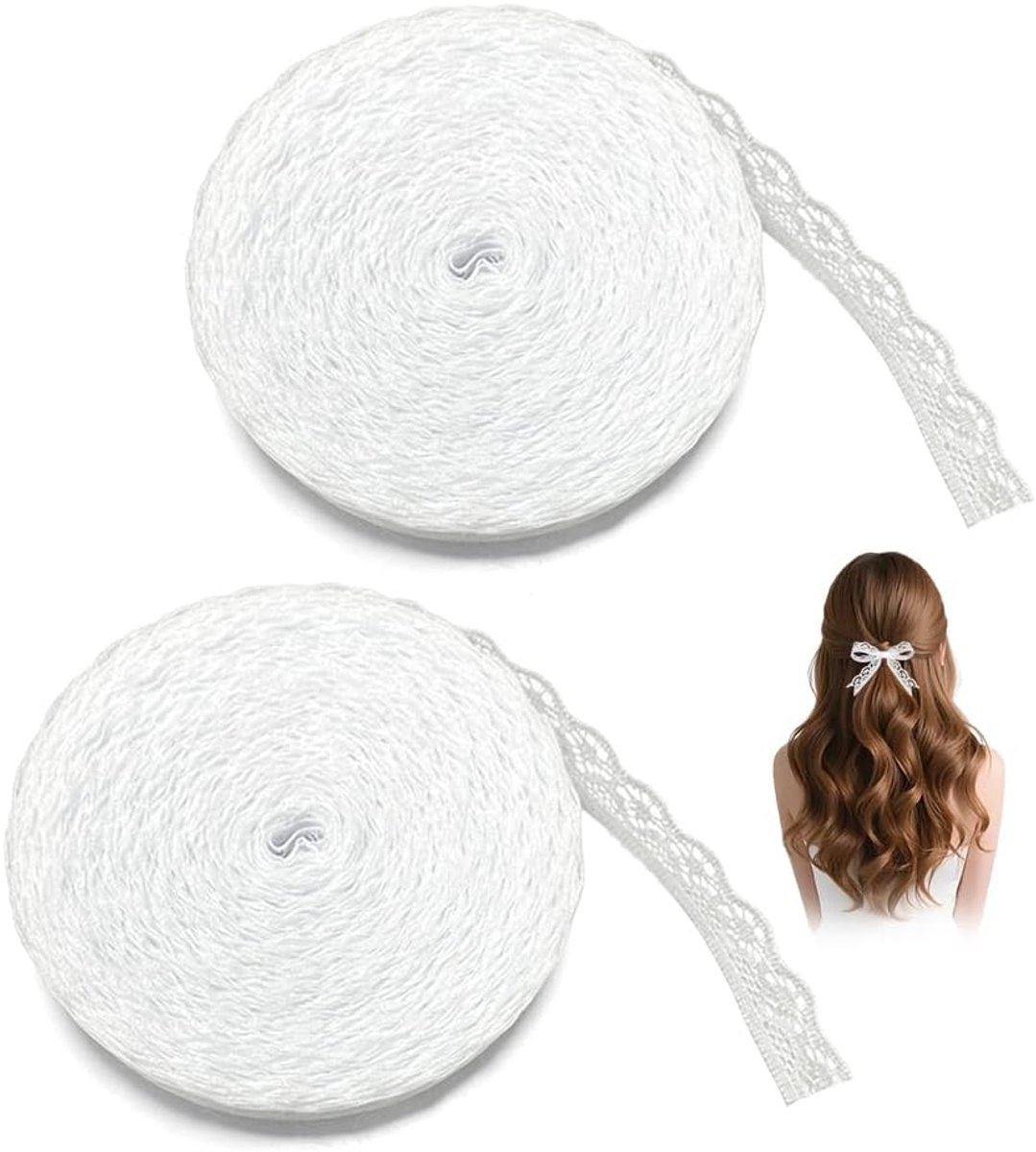 Kantlint 20 m - Wit polyester - Zacht en comfortabel - Perfect voor bruiloften en geschenken - ShopVlot