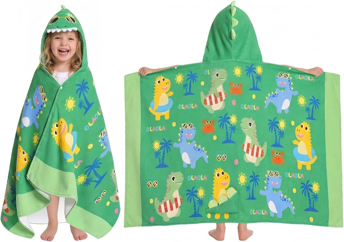 Badponcho voor kinderen - Soft en snel drogend - Microfiber met capuchon - Ideaal voor op het strand - ShopVlot