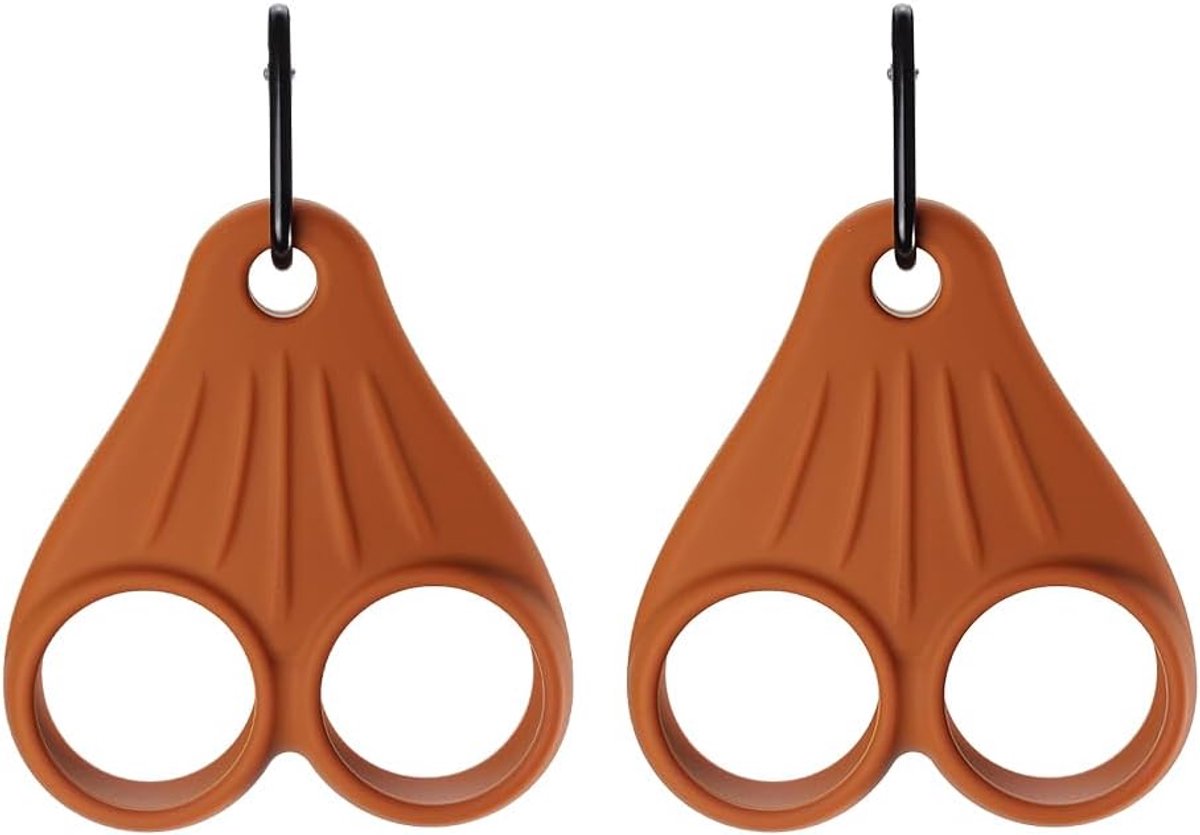 Golfbalhouder set van 2 - Bruin golfballen opbergtas - Eenvoudige bevestiging aan tas of kar - ShopVlot