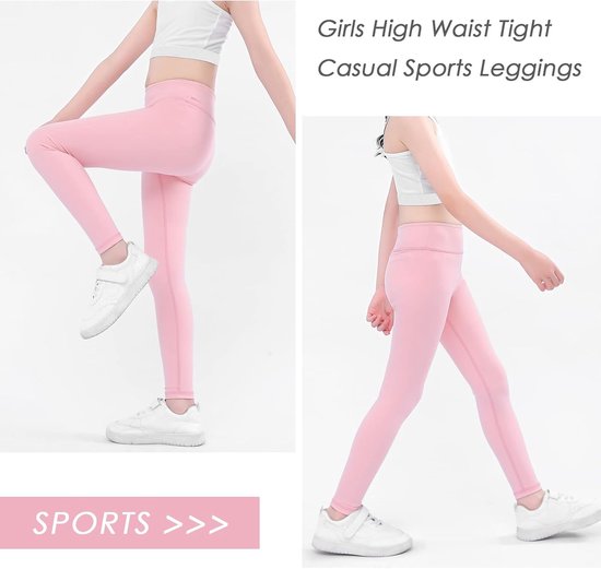 Sportleggings meisjes 122/128 cm - roze - strak model - ideaal voor training - ShopVlot — afbeelding 5