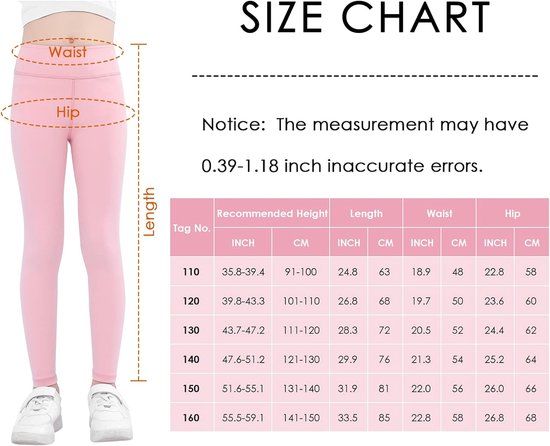 Sportleggings meisjes 122/128 cm - roze - strak model - ideaal voor training - ShopVlot — afbeelding 2