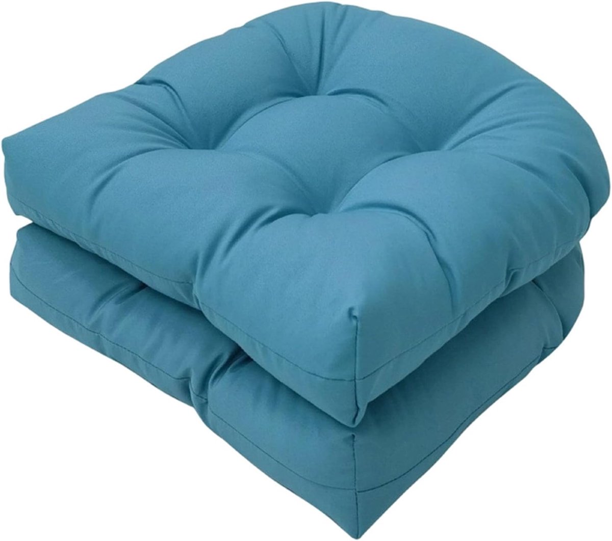 Tuinkussens set van 2 - 48 x 48 cm - polyester en parel katoen - 8 cm dikke vulling - zitcomfort voor binnen en buiten - ShopVlot