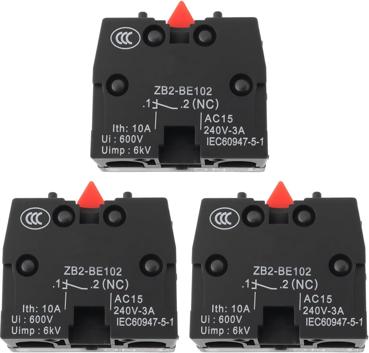 Drukknop Schakelaar 3X - Zelfherstellend - Normaal gesloten - Betrouwbare elektrische verbinding - ShopVlot