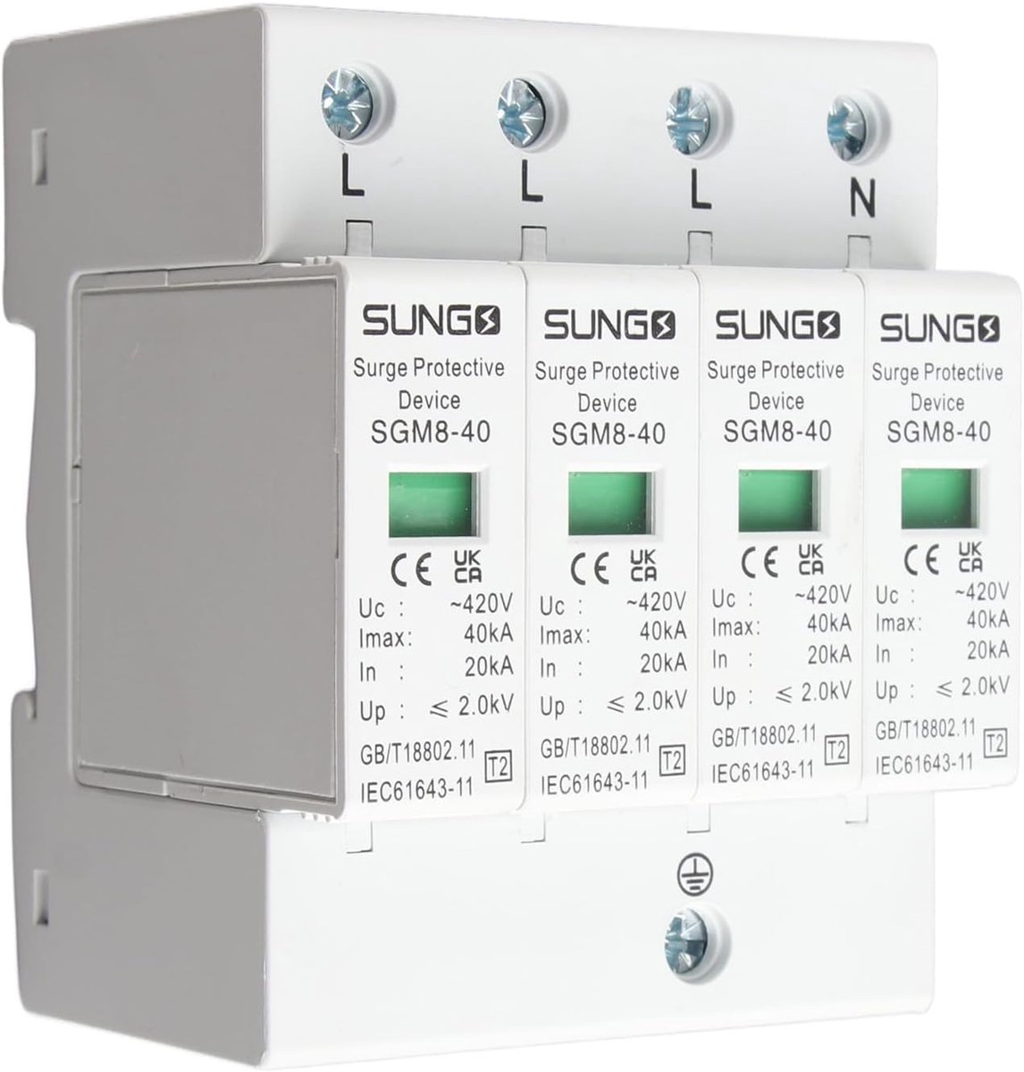 Overspanningsbeveiliging 4P 40KA - DIN-rail - Laagspanning - Bescherming voor elektrische apparaten - ShopVlot