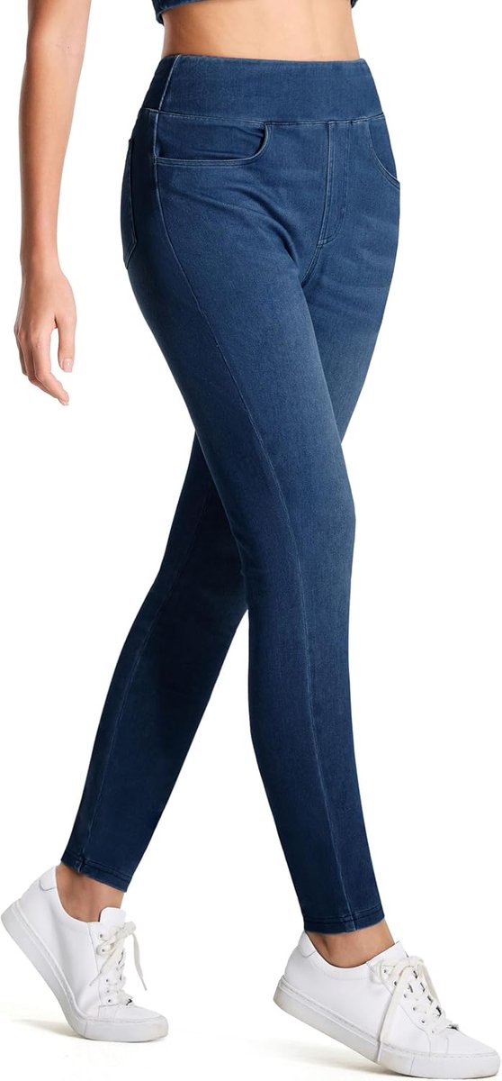 Dames jeggings hoge taille - elastische tailleband - buikcontrole - perfect voor yoga - ShopVlot — afbeelding 4