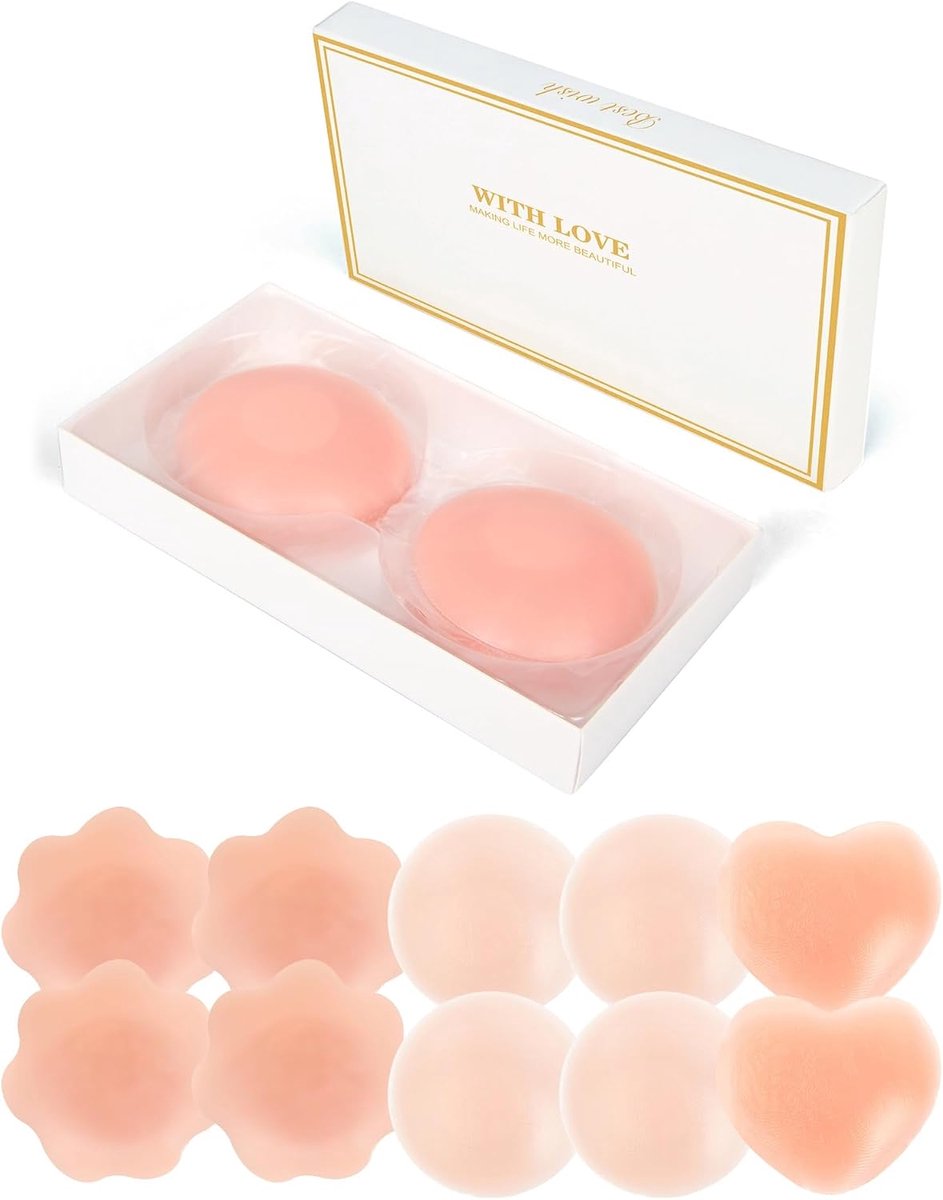 Nipple Pads Ultra Dun - Herbruikbare Silicone Bedekking - Zelfklevend en Onzichtbaar - Perfect voor Zomer - ShopVlot