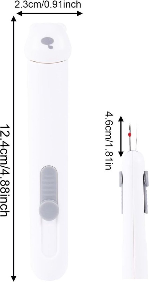 Naaldinrijger Automatisch - Naaldopslag - Naadontrijger - Quiltbenodigdheden - Handnaaien - 3 in 1 Functie - 12,4x2,3cm - Naaigereedschap