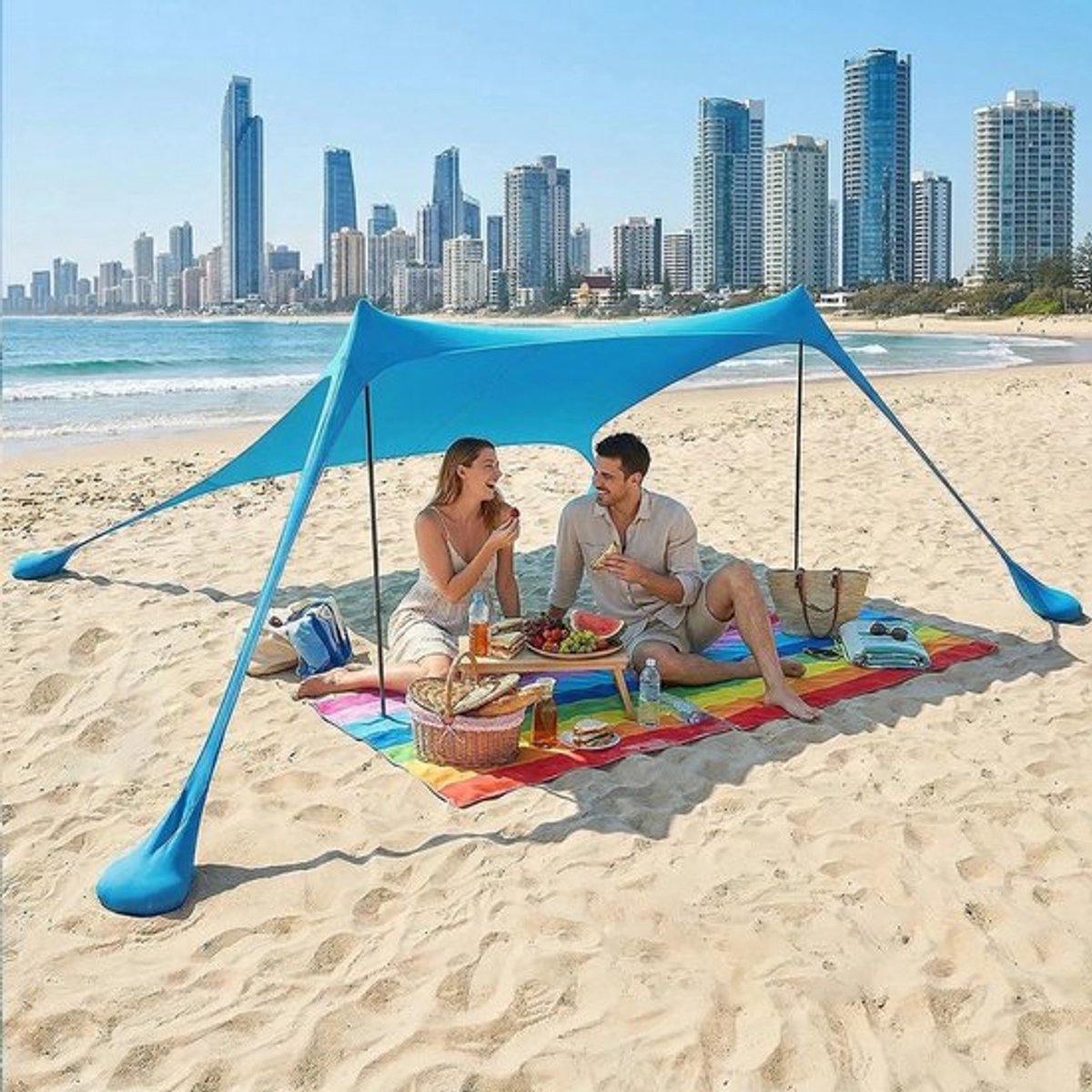 Strandluifel Strandtent Camping Zonnescherm Buiten Strandzonnescherm Tent Strandzonnescherm Picknicks Vissen