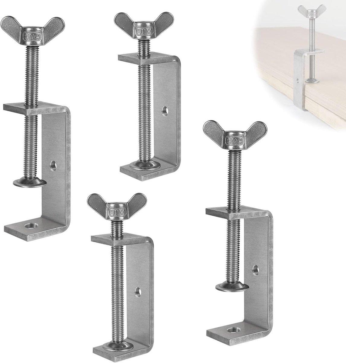 C-clamp 0-80mm - RVS klem - verstelbaar - ideaal voor houtbewerking - ShopVlot