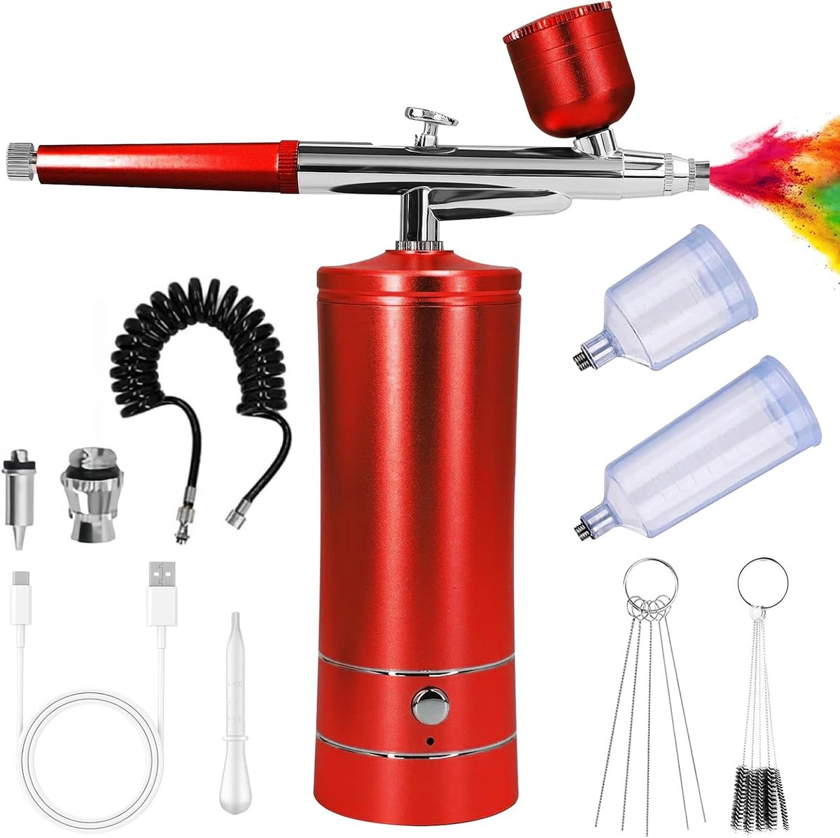 Airbrush Compressor Set - Handheld Airbrush Gun - Draagbaar en Oplaadbaar - Perfect voor Make-up en Nail Art - ShopVlot