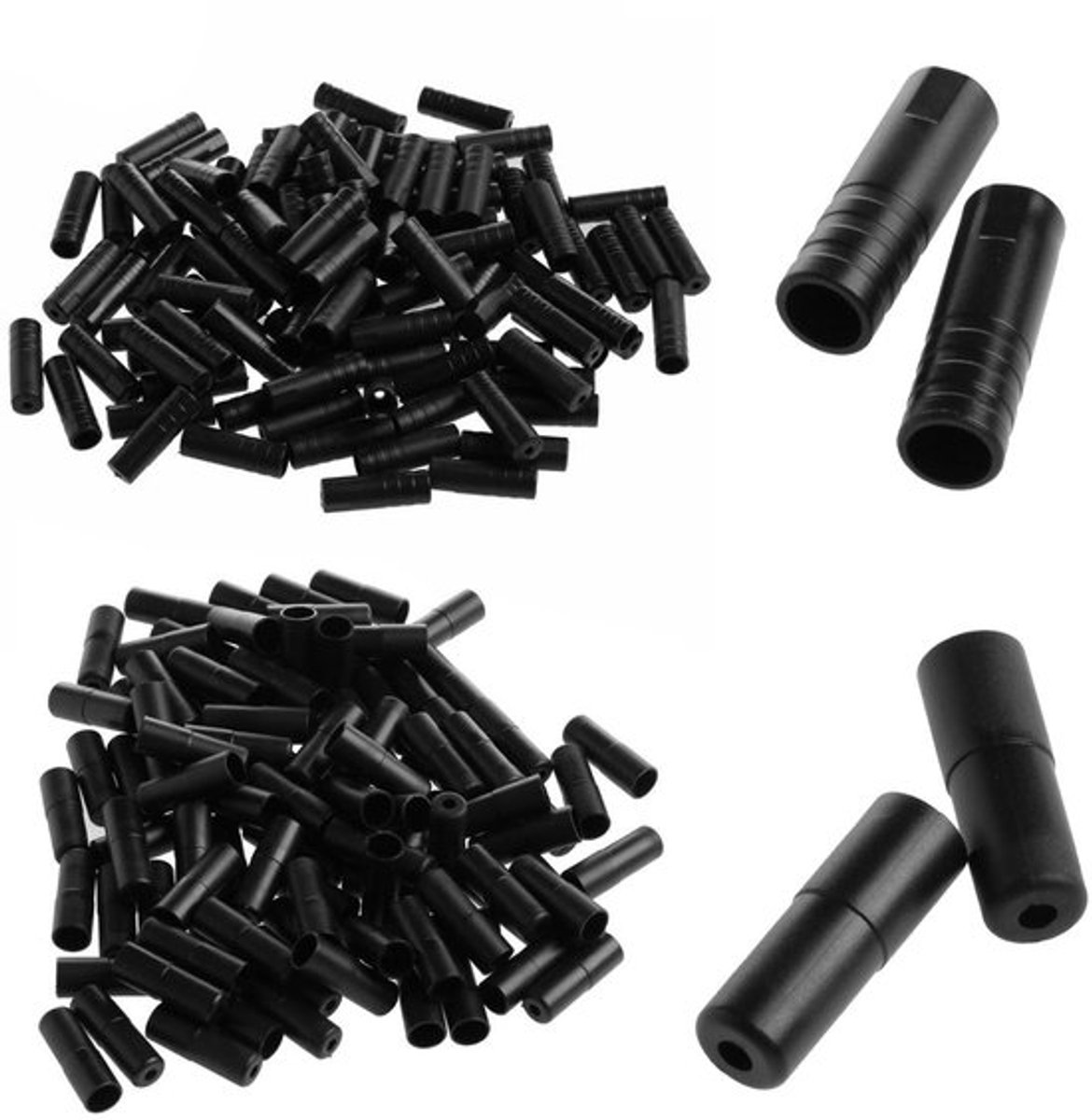 Remkabel Eindkap 400 Stuks - Fietskabel Eindkappen - Remkabel Beugels - Schakel Kabel Eindkappen - Robuuste Kunststof - 5 mm/4 mm - Remkabelbescherming