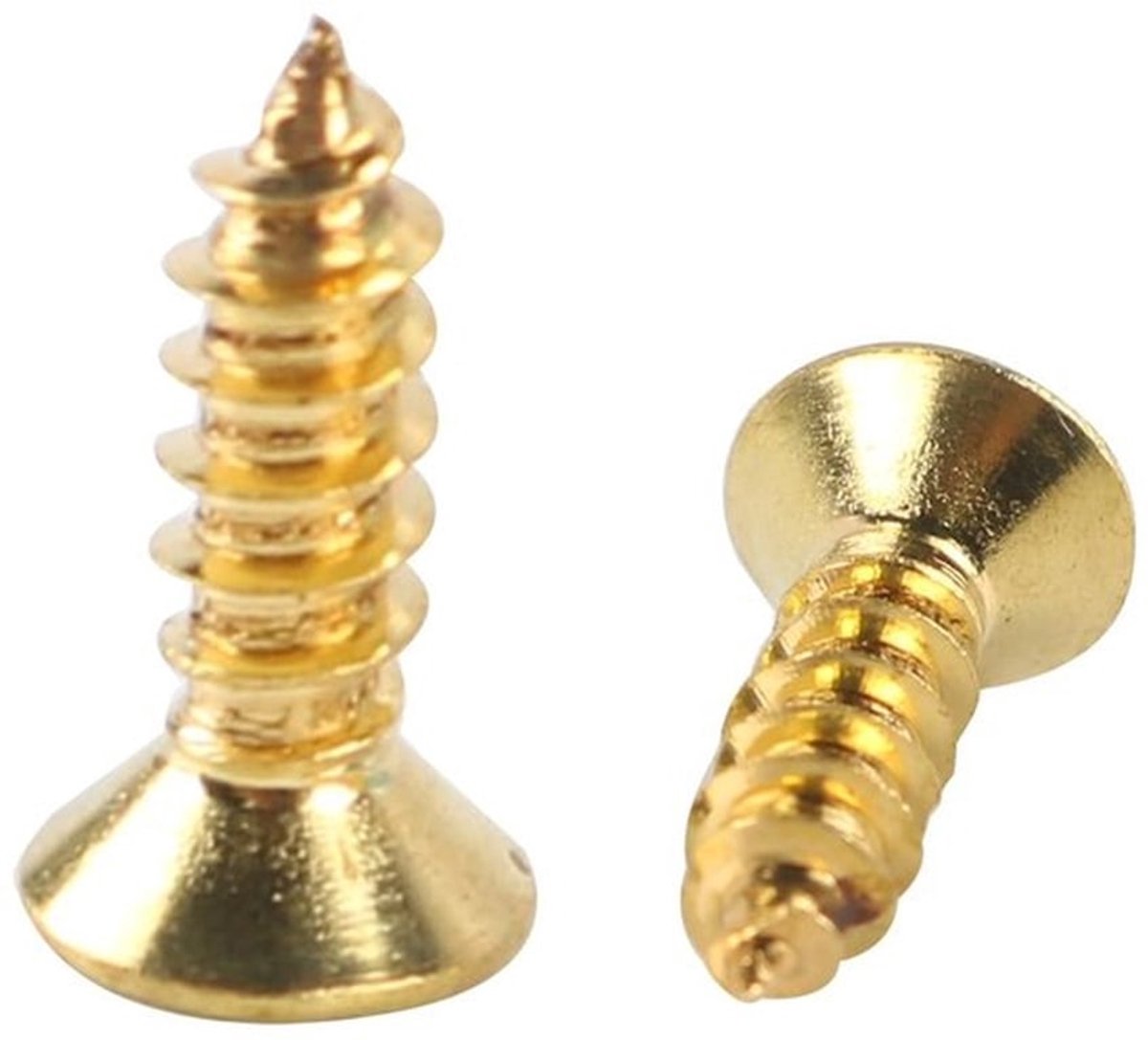 Houtschroeven 20 stuks - M3,5 x 12 mm - Messing - Kruiskop - Zelftappende - Voor houten meubels - Schroeven