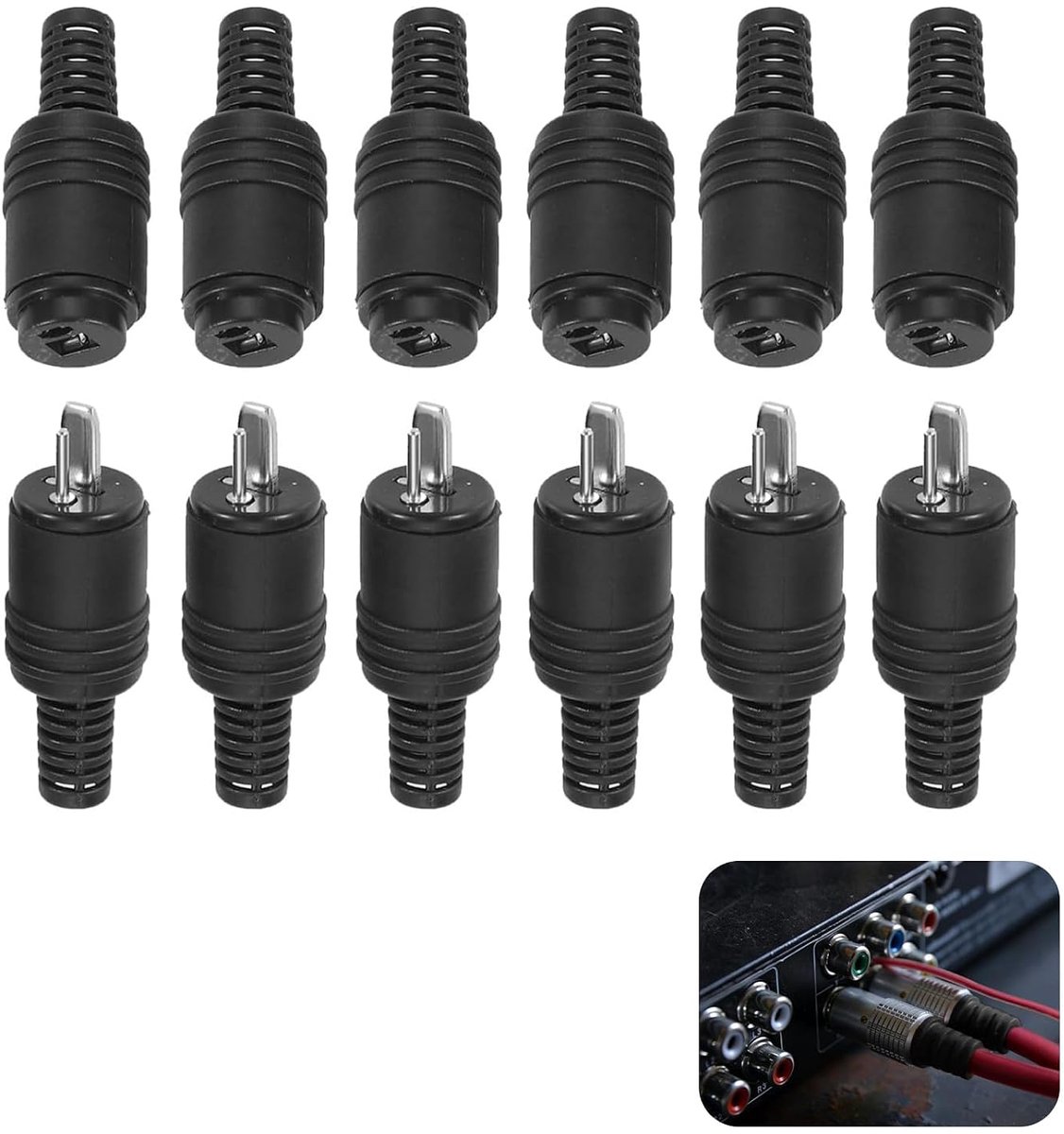 2-pins DIN speaker sockets - pack van 12 - met schroefaansluitingen - eenvoudige installatie voor hi-fi systemen - ShopVlot