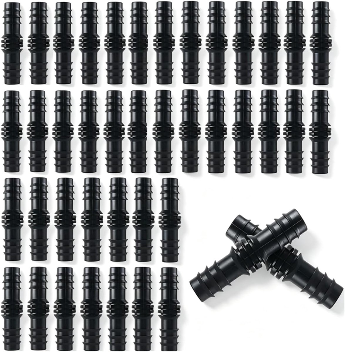 Druppelslangverbindingen 16 mm - 40 stuks adapter set - robuust kunststof - ideaal voor tuinirrigatie - ShopVlot