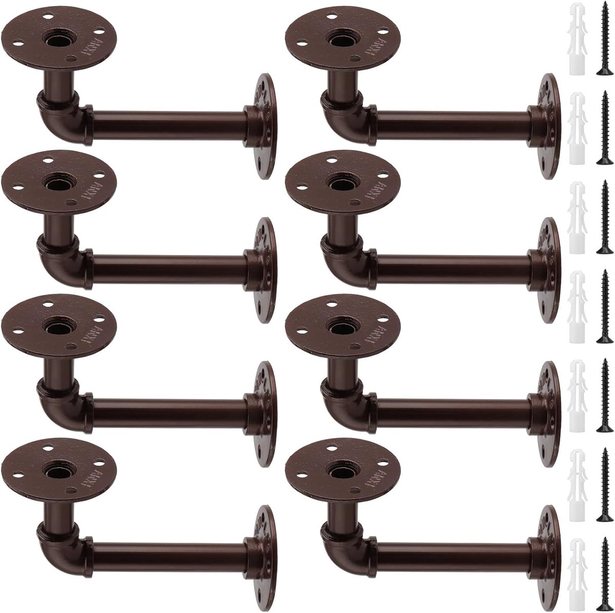 Tube houder set van 8 - 14 x 8 cm - metalen vintage design - ideaal voor wandmontage - ShopVlot