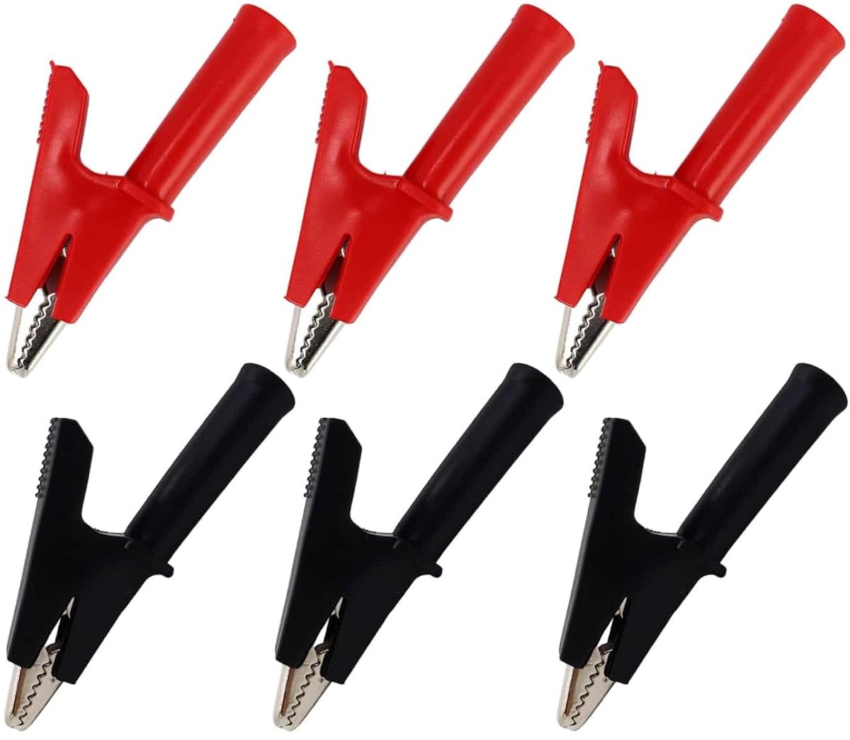 Crocodile Clips 6 Pack 20A - Volledig Geïsoleerd - 4mm Banana Plug - Ideaal voor Elektrische Tests - ShopVlot