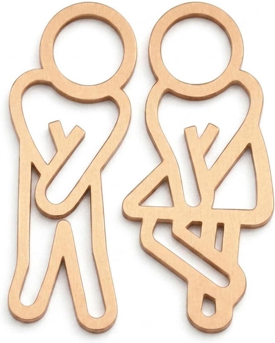 Zelfklevend wc-bord 3D-design - acryl - goudkleurig - moderne uitstraling voor toiletdeuren - ShopVlot
