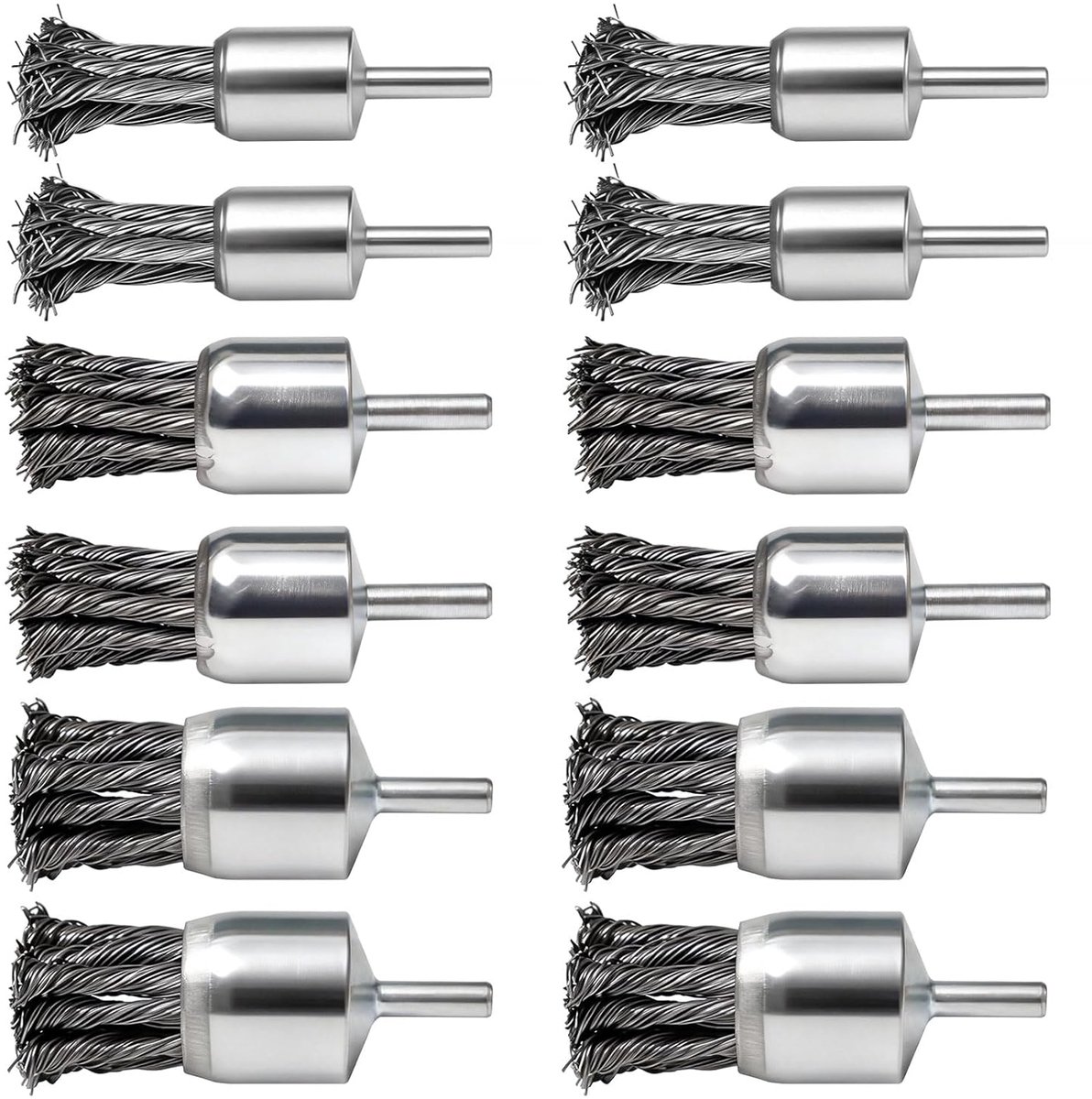 Draadborstelset 12 Stuks - Diverse Maten 20mm, 25mm, 30mm - Voor Schuren en Ontroesten - Onmisbaar voor Elke Werkplaats - ShopVlot