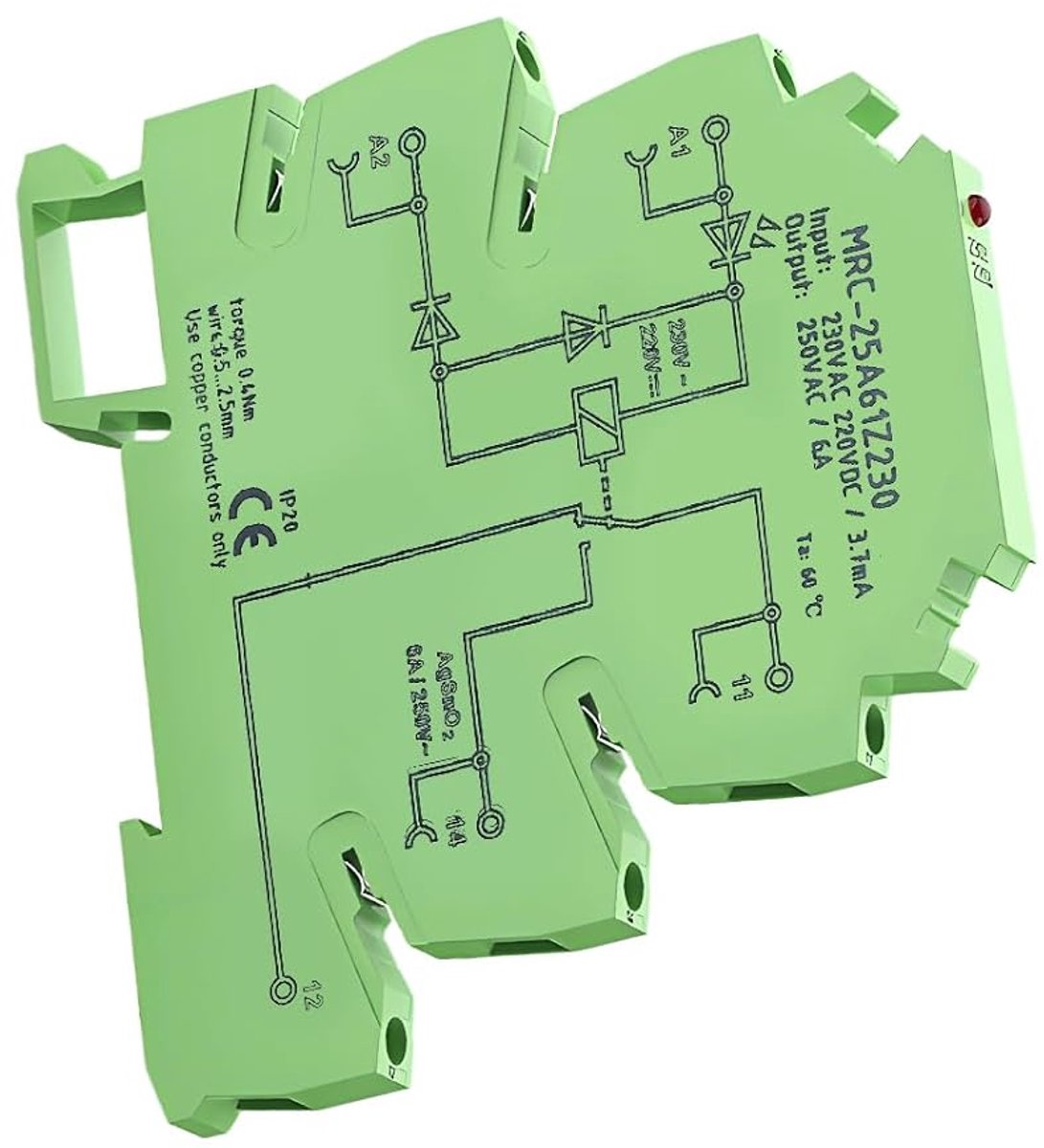 PLC relais ultra-dun 6.2mm - MRC-25A61Z230 - 230V AC/220V DC - Voor DIN-rail montage - ShopVlot