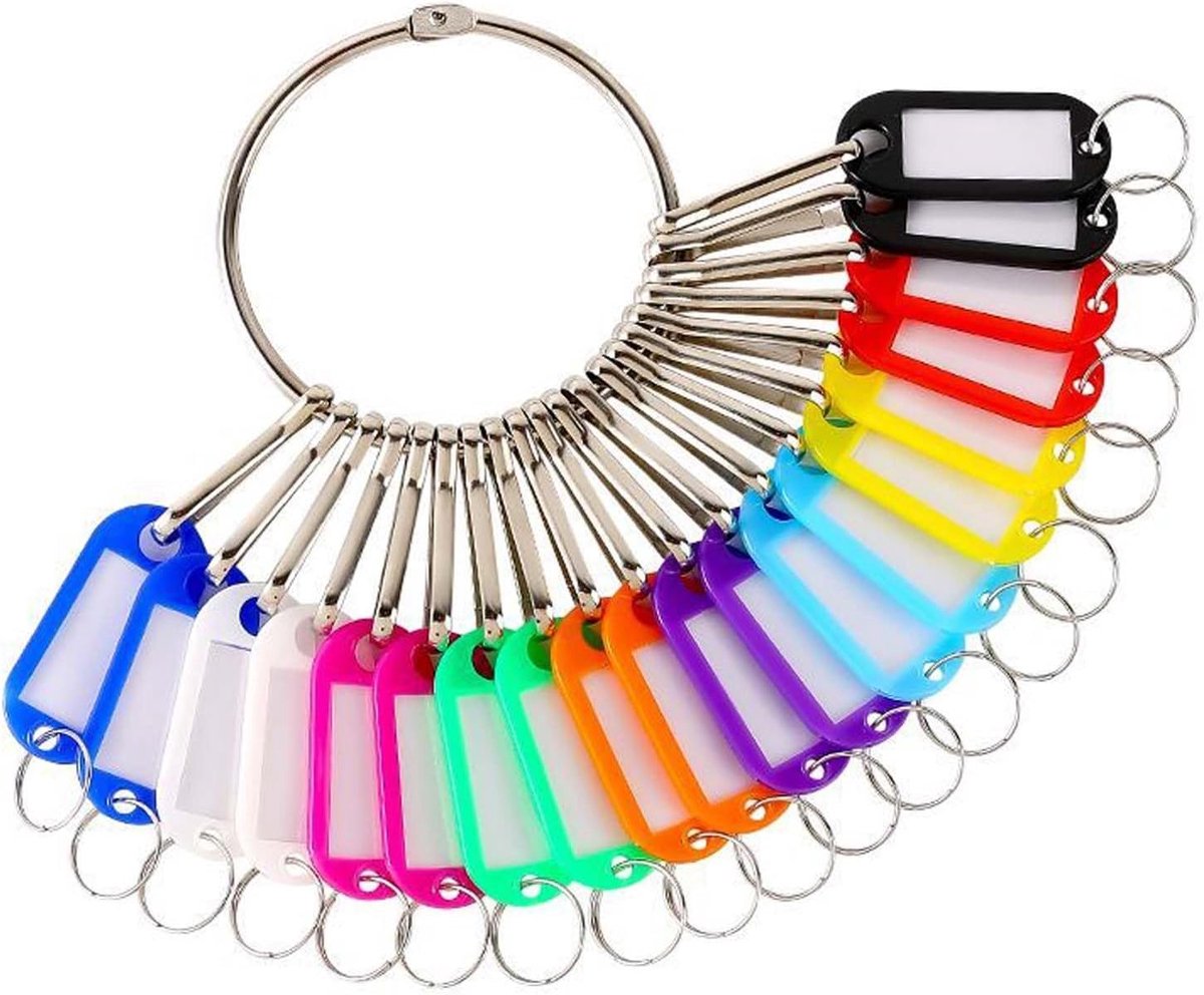 Sleutelhangers met schrijfbare labels - kunststof met lussen - 10 kleuren - makkelijk herkenbaar - ShopVlot