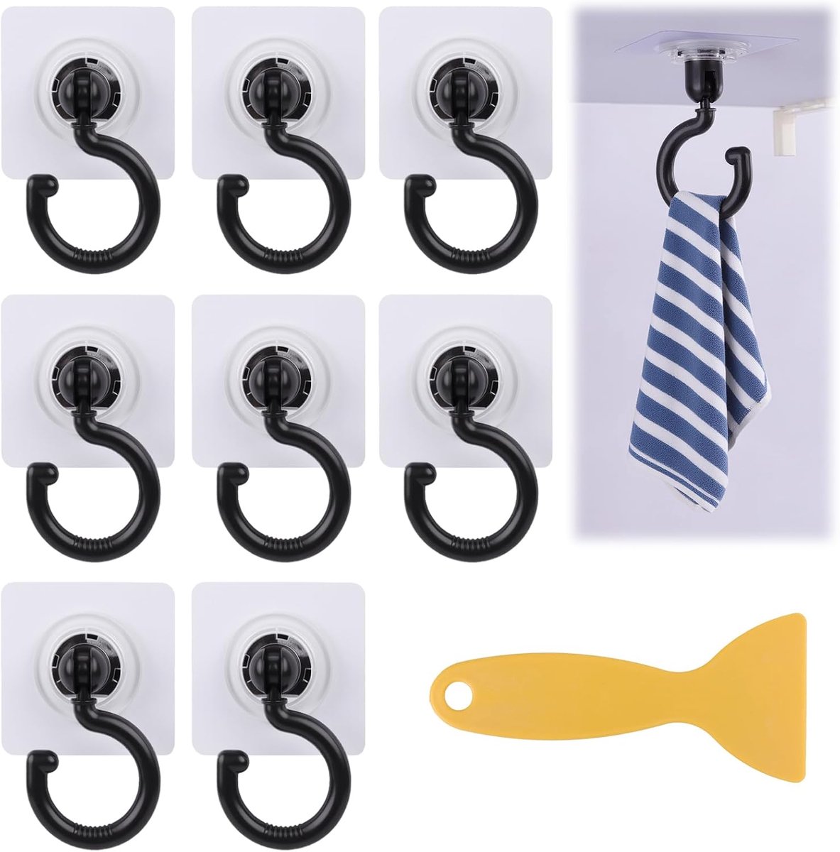 Ceiling hooks pack van 12 - super sterk - 360° draaiend - ideaal voor boreless verlichting - ShopVlot